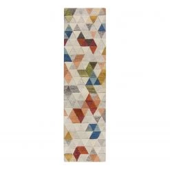 Flair Rugs Tapis de couloir Amari - Laine - Naturel / Multicolore