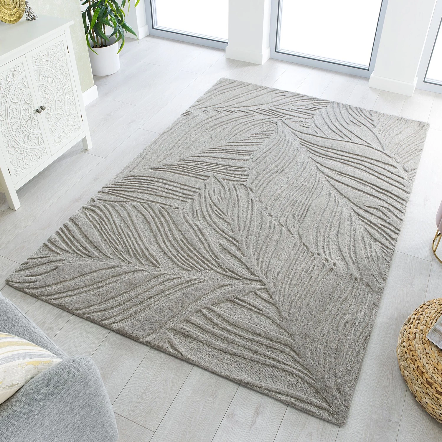 Flair Rugs Tapis en laine Lino Leaf - Laine - Gris clair - 160 x 230 cm 5 Flair Rugs Tapis en laine Lino Leaf - Laine - Gris clair - 160 x 230 cm – Image 3