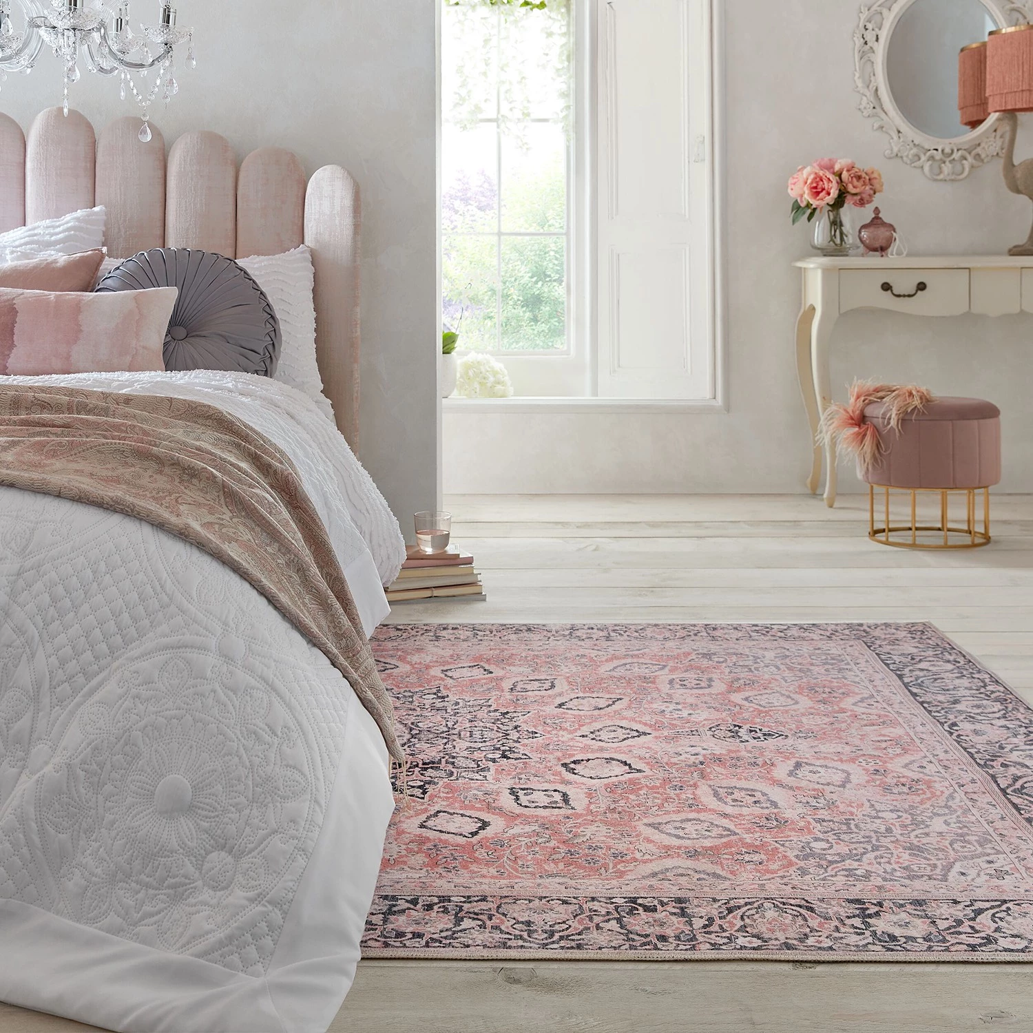 Flair Rugs Tapis Somerton - Polyester - Rose vif - 160 x 230 cm 4 Flair Rugs Tapis Somerton - Polyester - Rose vif - 160 x 230 cm – Image 2