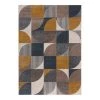 Flair Rugs Tapis Retro Geo - Polypropylène - Bleu / Ocre - 120 x 170 cm -Tapis Soldes Boutique 1000319338 220127 1656440010 IMAGE P000000001000319338