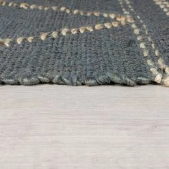 Flair Rugs Tapis Rhombi - Jute - Bleu jean - 120 x 170 cm -Tapis Soldes Boutique 1000319374 220127 1656500032 DETAILS P000000001000319374