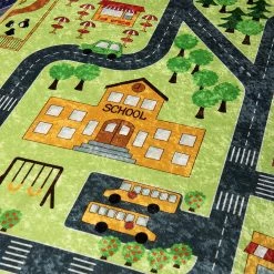 Top Square Tapis enfant Small Town - Velours - Vert -Tapis Soldes Boutique 1000329774 220307 030 DETAILS P000000001000329774