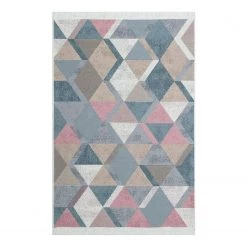 Top Square Tapis Mijas - Coton - Bleu - 120 x 180 cm -Tapis Soldes Boutique 1000329827 220307 030 DETAILS P000000001000329827