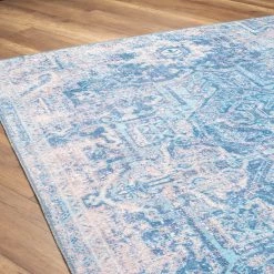 Top Square Tapis Giverny - Polyester - Bleu - 150 x 230 cm -Tapis Soldes Boutique 1000329902 220307 060 DETAILS P000000001000329902