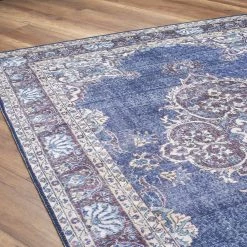 Top Square Tapis Korgen - Polyester - Bleu -Tapis Soldes Boutique 1000329906 220307 050 DETAILS P000000001000329906