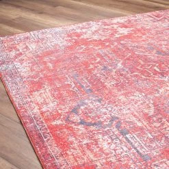 Top Square Tapis Pisco - Polyester - Rouge -Tapis Soldes Boutique 1000329934 220307 050 DETAILS P000000001000329934