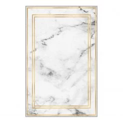 Top Square Tapis Marmoreo - Polyester - Blanc / Doré