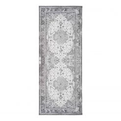 Top Square Tapis de couloir Havana - Chenille de polyester - Noir / Blanc
