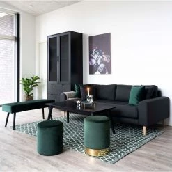 Top Square Tapis Nabonne - PET (Polytéréphtalate d'éthylène) recyclé - Vert / Blanc -Tapis Soldes Boutique 1000336292 220224 022 MOOD DETAILS P000000001000336292 mood