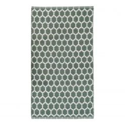 Top Square Tapis de couloir Narbonne - PET (Polytéréphtalate d'éthylène) recyclé - Vert / Blanc