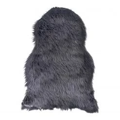 Top Square Tapis en peau Lambskin Artificial I - Polyester - Gris