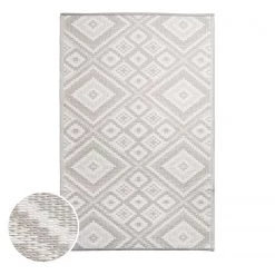 Butlers Tapis int. / ext. COLOUR CLASH ETHNO I - Polypropylène / Matériaux recyclés - Gris - 90 x 150 cm