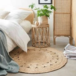 Butlers Tapis ALL NATURE II - Chanvre - Beige - Diamètre : 110 cm -Tapis Soldes Boutique 1000338252 220225 020 MOOD DETAILS P000000001000338252 mood