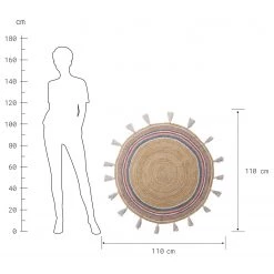 Butlers Tapis ALL NATURE RAINBOW - Chanvre / Coton - Naturel / Multicolore -Tapis Soldes Boutique 1000338294 220228 500 SKETCH DETAILS P000000001000338294 sketch