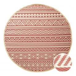 Butlers In- /Tapis extérieur STREIFEN IV - Polypropylène - Rouge clair / Crème