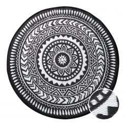Butlers Tapis int. / ext. MOSAIK III - Polypropylène - Noir / Blanc