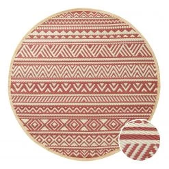 Butlers Tapis int. / ext. Rayures III - Polypropylène - Rouge clair / Crème