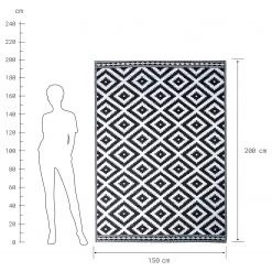 Butlers Tapis extérieur COLOUR CLASH ETHNO IV - Polypropylène - Noir / Blanc -Tapis Soldes Boutique 1000338317 220228 500 SKETCH DETAILS P000000001000338317 sketch