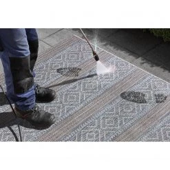 ELLE DECORATION Tapis de couloir int. / ext. Rhone - Polypropylène - Bleu - 77 x 200 cm -Tapis Soldes Boutique 1000340640 220401 040 DETAILS P000000001000340640