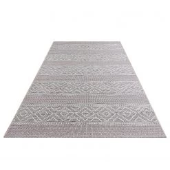 ELLE DECORATION Tapis intérieur / extérieur Rhone - Polypropylène - Gris - 194 x 290 cm -Tapis Soldes Boutique 1000340649 220401 030 DETAILS P000000001000340649
