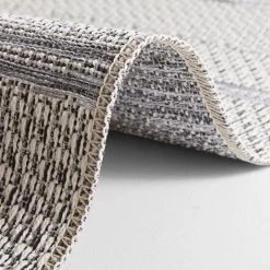 ELLE DECORATION Tapis intérieur / extérieur Marne - Polypropylène - Gris - 194 x 290 cm -Tapis Soldes Boutique 1000340666 220401 040 DETAILS P000000001000340666