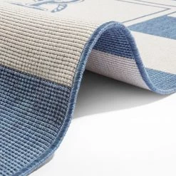 Northrugs Tapis int. / ext. Gandara - Polypropylène - Crème / Bleu -Tapis Soldes Boutique 1000340833 220401 030 DETAILS P000000001000340833