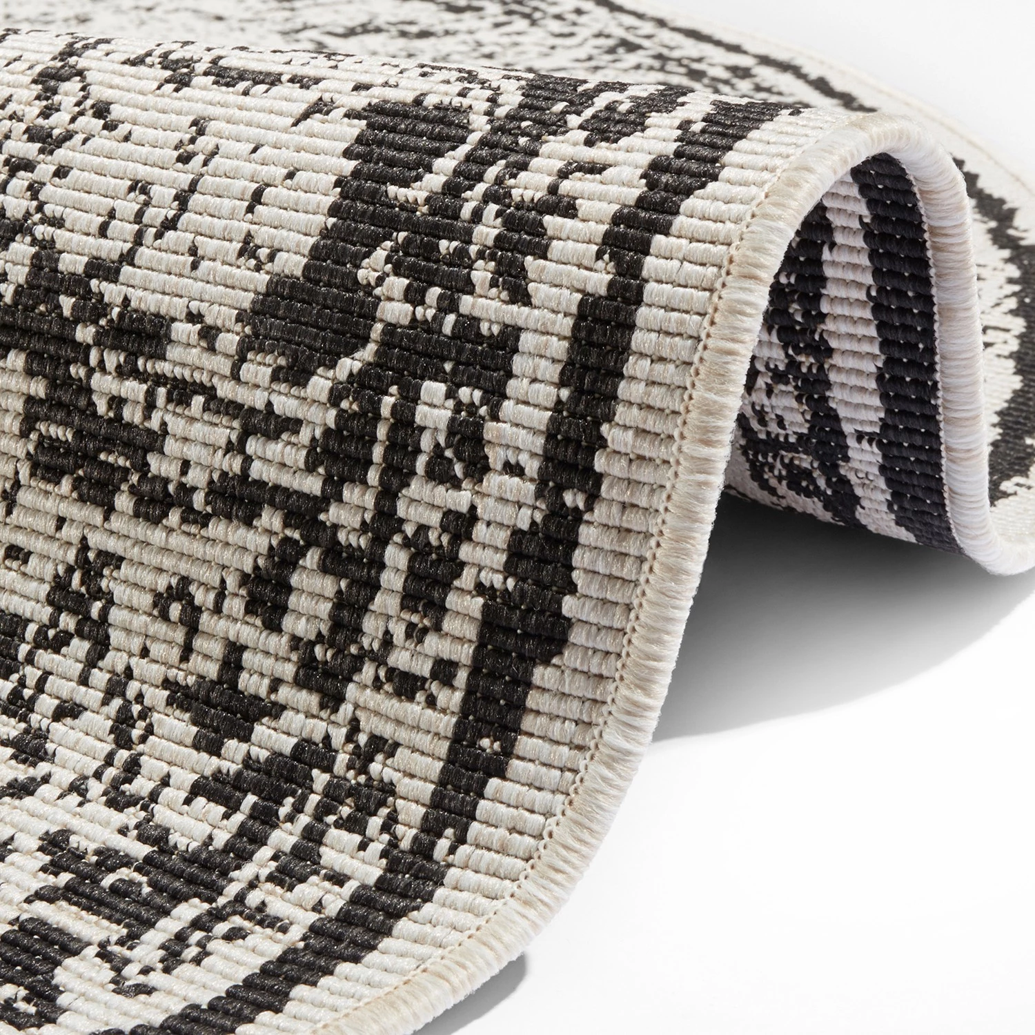 Northrugs Tapis int. / ext. Borbon II - Polypropylène - Noir - Diamètre : 140 cm 5 Northrugs Tapis int. / ext. Borbon II - Polypropylène - Noir - Diamètre : 140 cm – Image 3