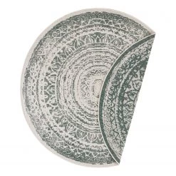 Freundin Home Collection Tapis int. / ext. Rosica - Polypropylène - Vert - Diamètre : 140 cm