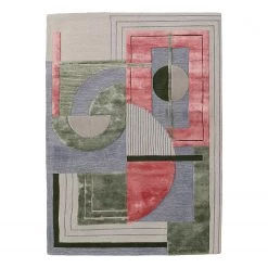 Kare Design Tapis Cubic - Vert / Rose vif