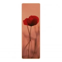 Bilderwelten Tapis de yoga Coquelicot - Face supérieure : liège<br>Face inférieure : caoutchouc naturel