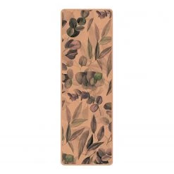 Bilderwelten Tapis de yoga Aquarelle de feuilles I - Face supérieure : liège<br>Face inférieure : caoutchouc naturel