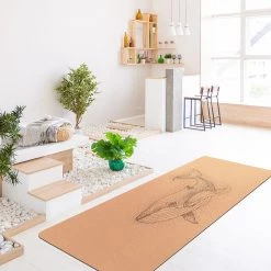 Bilderwelten Tapis de yoga Baleine bleue - Face supérieure : liège<br>Face inférieure : caoutchouc naturel -Tapis Soldes Boutique 1000346008 220517 021 MOOD DETAILS P000000001000346008 mood