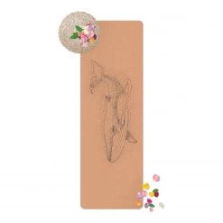 Bilderwelten Tapis de yoga Baleine bleue - Face supérieure : liège<br>Face inférieure : caoutchouc naturel -Tapis Soldes Boutique 1000346008 220517 040 DETAILS P000000001000346008