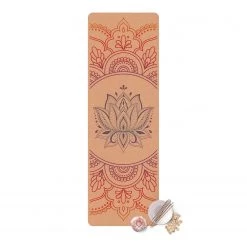 Bilderwelten Tapis de yoga Lotus arc-en-ciel - Face supérieure : liège<br>Face inférieure : caoutchouc naturel -Tapis Soldes Boutique 1000346009 220517 040 DETAILS P000000001000346009