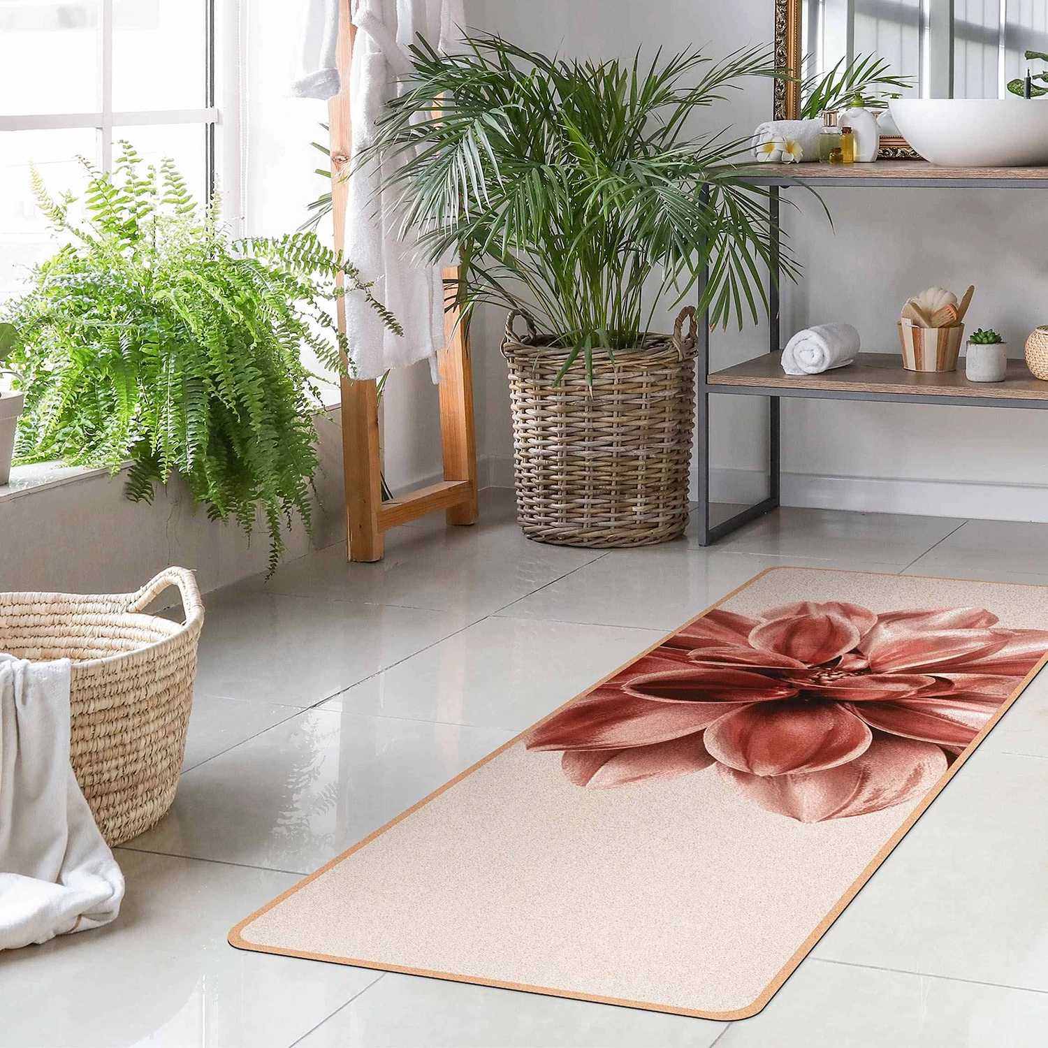 Bilderwelten Tapis de yoga Fleur III - Face supérieure : liège<br>Face inférieure : caoutchouc naturel 4 Bilderwelten Tapis de yoga Fleur III - Face supérieure : liège<br>Face inférieure : caoutchouc naturel – Image 2