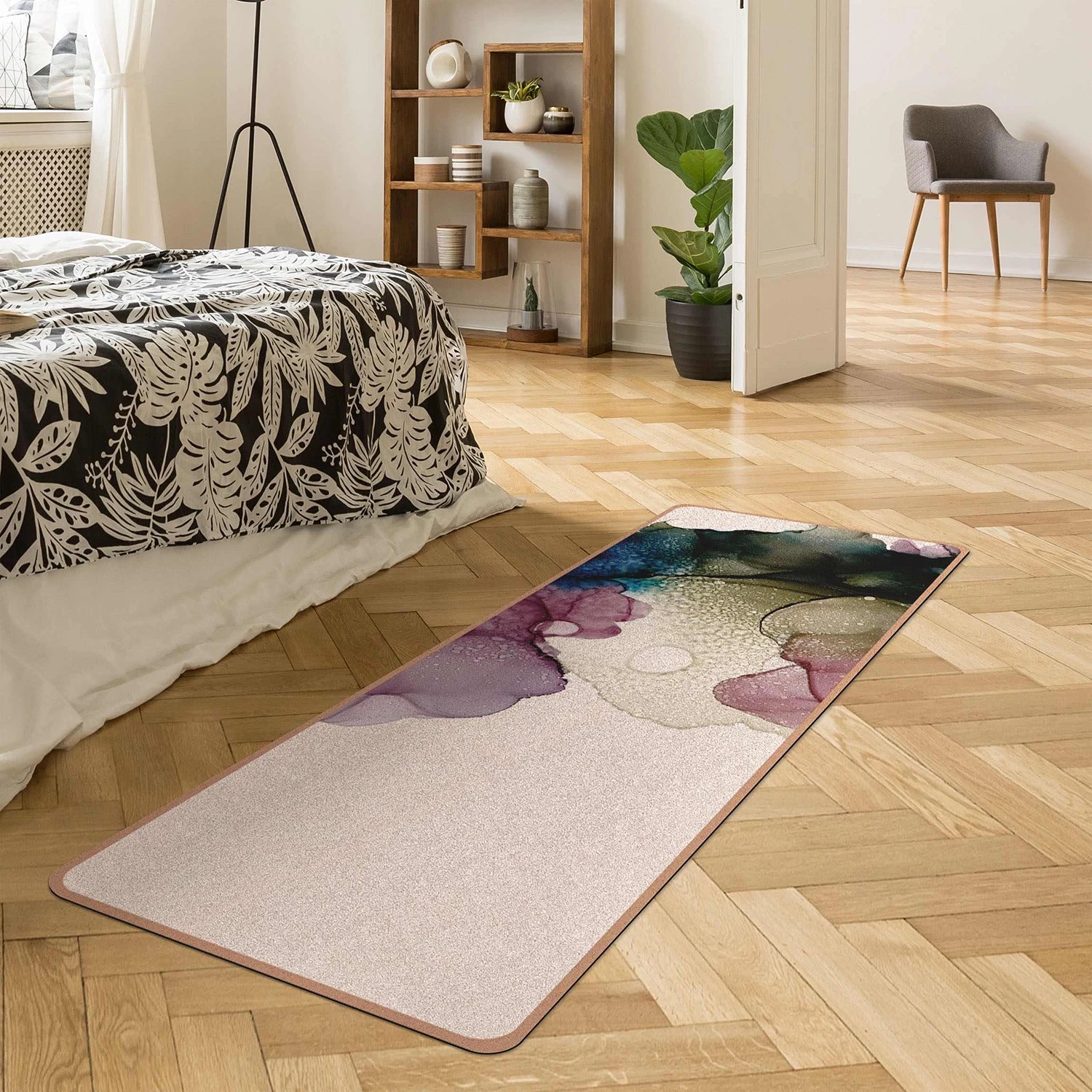 Bilderwelten Tapis de yoga Fleurs arc-en-ciel - Face supérieure : liège<br>Face inférieure : caoutchouc naturel 5 Bilderwelten Tapis de yoga Fleurs arc-en-ciel - Face supérieure : liège<br>Face inférieure : caoutchouc naturel – Image 3