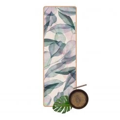 Bilderwelten Tapis de yoga Aquarelle de feuilles II - Face supérieure : liège<br>Face inférieure : caoutchouc naturel -Tapis Soldes Boutique 1000346080 220517 040 DETAILS P000000001000346080