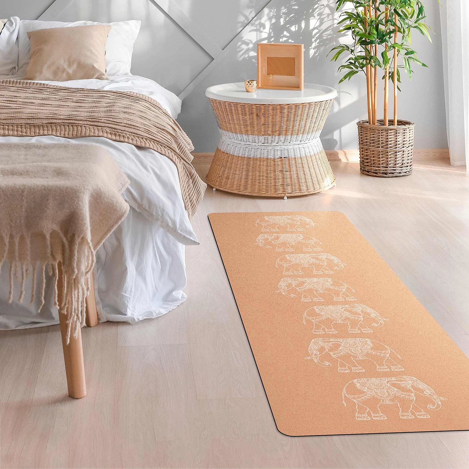Bilderwelten Tapis de yoga Éléphant hindou - Face supérieure : liège<br>Face inférieure : caoutchouc naturel 5 Bilderwelten Tapis de yoga Éléphant hindou - Face supérieure : liège<br>Face inférieure : caoutchouc naturel – Image 3