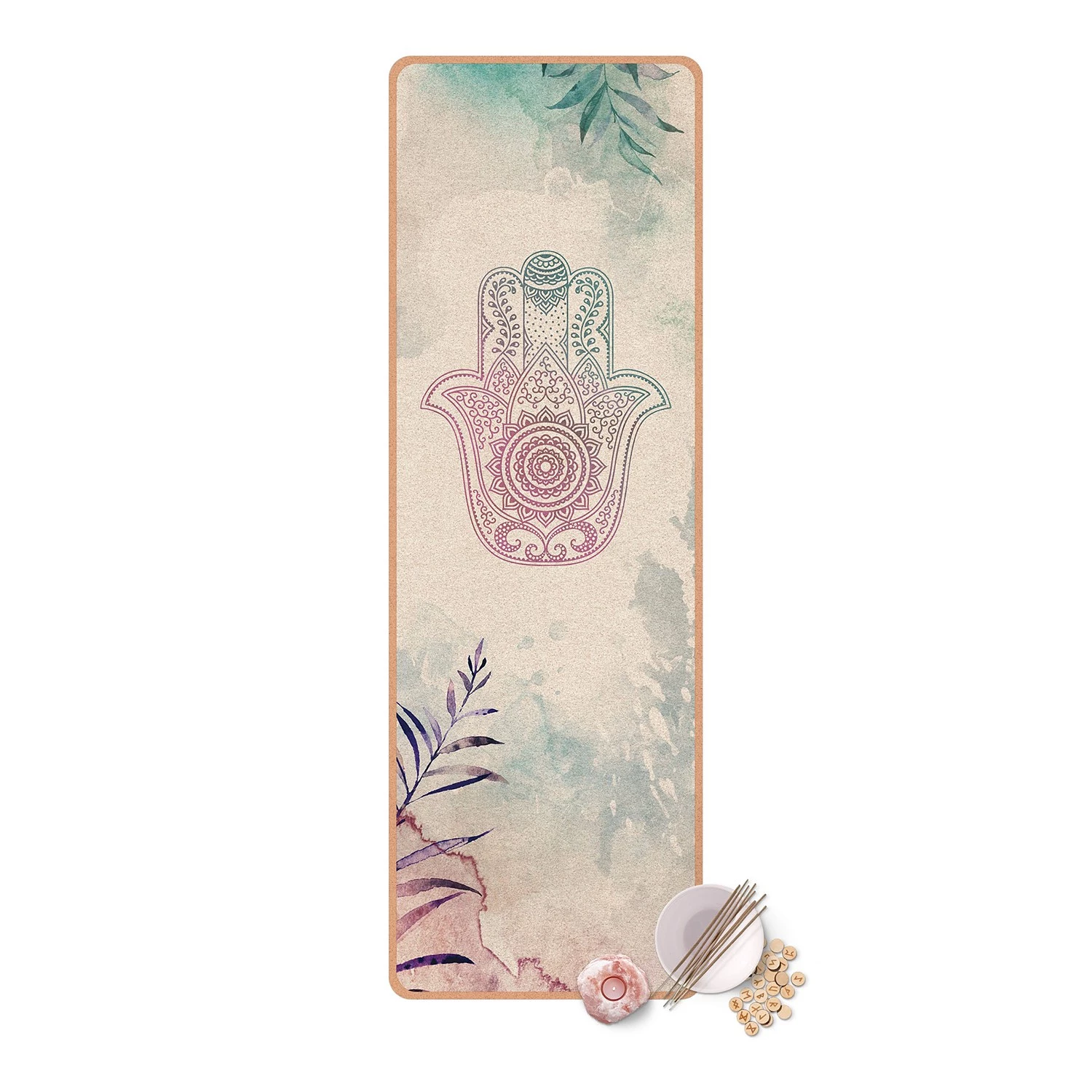 Bilderwelten Tapis de yoga Main de Fatma - Face supérieure : liège<br>Face inférieure : caoutchouc naturel 7 Bilderwelten Tapis de yoga Main de Fatma - Face supérieure : liège<br>Face inférieure : caoutchouc naturel – Image 5