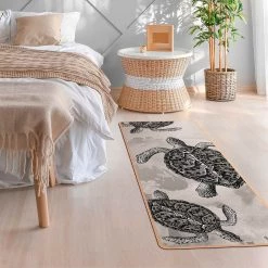 Bilderwelten Tapis de yoga Trois tortues - Face supérieure : liège<br>Face inférieure : caoutchouc naturel - Noir / Blanc -Tapis Soldes Boutique 1000346111 220517 021 MOOD DETAILS P000000001000346111 mood