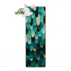 Bilderwelten Tapis de yoga Plumes II - Face supérieure : liège<br>Face inférieure : caoutchouc naturel - Turquoise -Tapis Soldes Boutique 1000346156 220517 040 DETAILS P000000001000346156