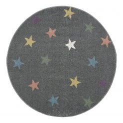 Happy Rugs Tapis enfant Fame II - Polypropylène - Gris argenté - Diamètre : 160 cm