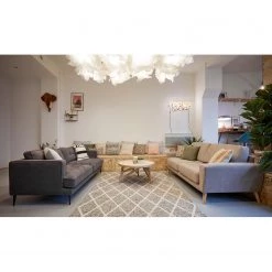 Top Square Tapis en laine Ara - Laine / Coton / Viscose - Gris clair -Tapis Soldes Boutique 1000351539 220609 024 MOOD DETAILS P000000001000351539 mood