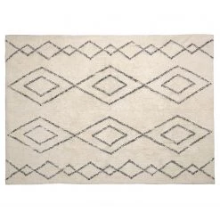 Top Square Tapis Marivi - Coton / Polyester - Beige / Blanc