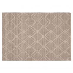 Top Square Tapis en laine Sybil II - Laine / Nylon / Coton - Marron foncé