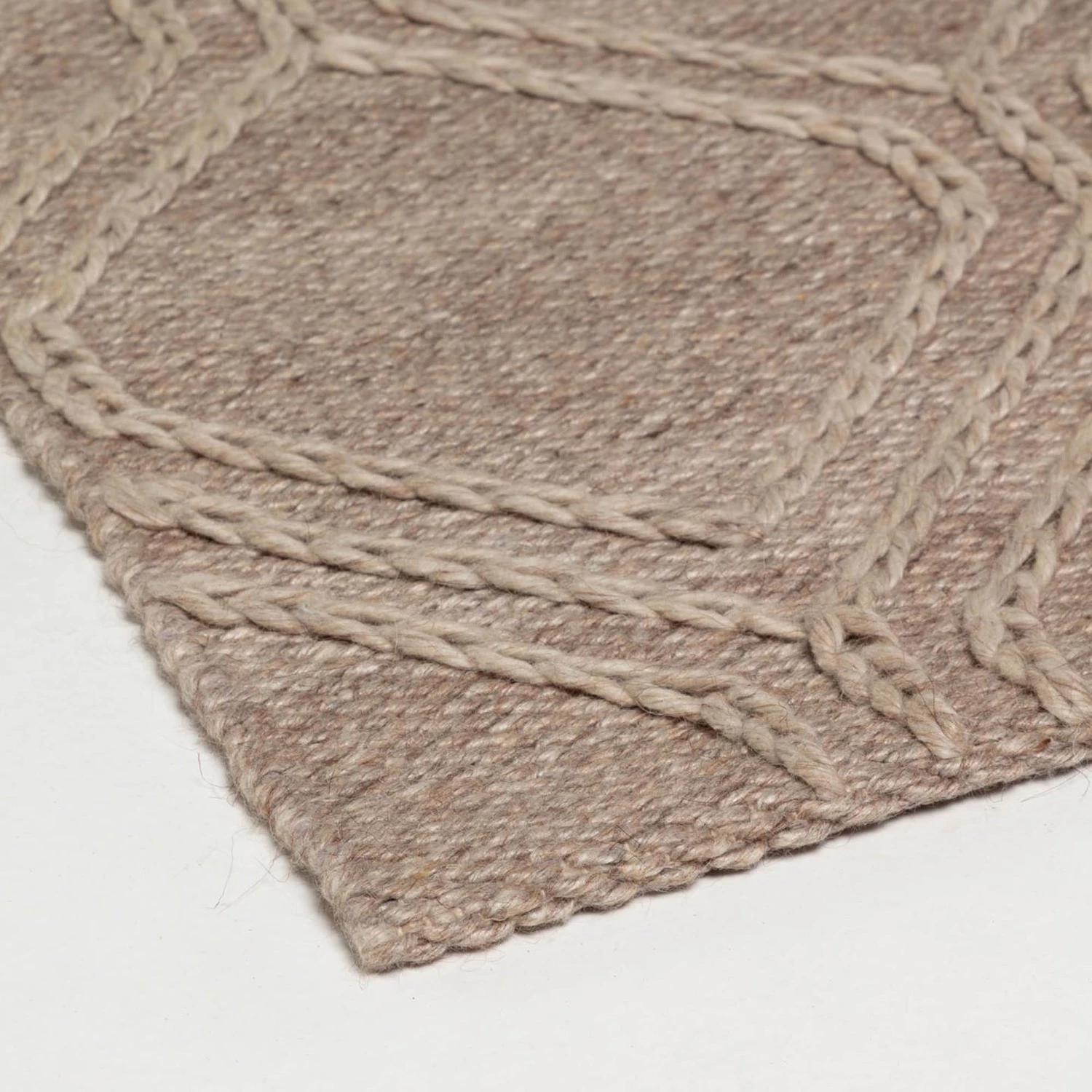 Top Square Tapis en laine Sybil II - Laine / Nylon / Coton - Marron foncé 11 Top Square Tapis en laine Sybil II - Laine / Nylon / Coton - Marron foncé – Image 9