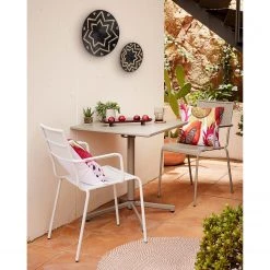 Top Square Tapis intérieur / extérieur Rodhe - Téréphtalate de polyéthylène - Beige - Diamètre : 100 cm -Tapis Soldes Boutique 1000352236 220609 022 MOOD DETAILS P000000001000352236 mood