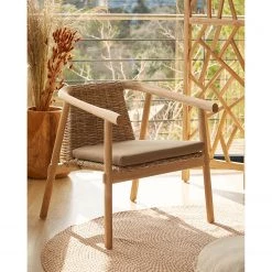 Top Square Tapis intérieur / extérieur Rodhe - Téréphtalate de polyéthylène - Beige - Diamètre : 100 cm -Tapis Soldes Boutique 1000352236 220609 024 MOOD DETAILS P000000001000352236 mood