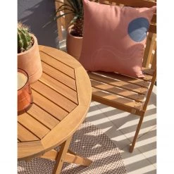 Top Square Tapis intérieur / extérieur Rodhe - Téréphtalate de polyéthylène - Beige - Diamètre : 100 cm -Tapis Soldes Boutique 1000352236 220609 025 MOOD DETAILS P000000001000352236 mood