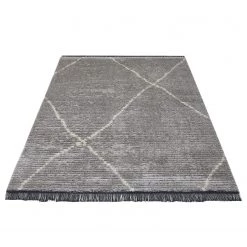Luxor living Tapis Ovada II - Polyester - Gris lumineux - 120 x 170 cm -Tapis Soldes Boutique 1000352906 220622 030 DETAILS P000000001000352906